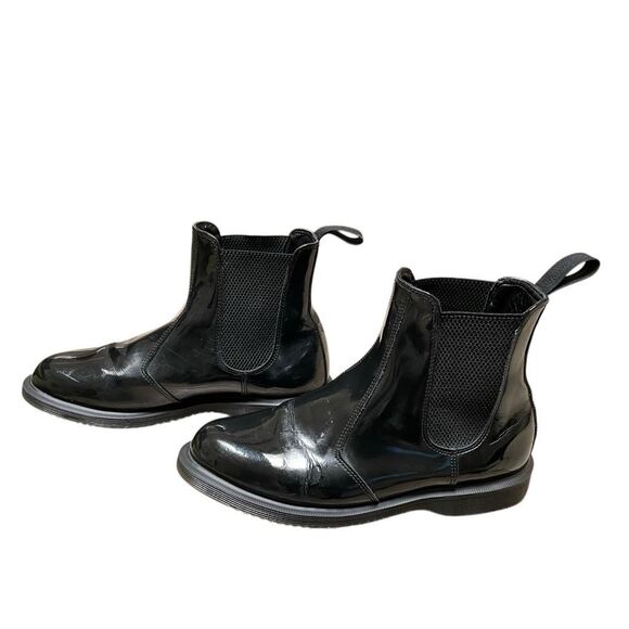 Dr. Martens Flora Smooth patent leather Chelsea boots women’s 9/41black grunge - Picture 1 of 11